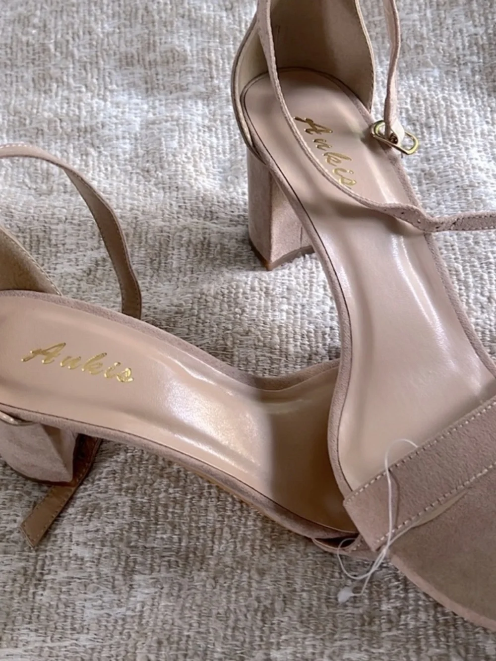 NEW Ankis Open Toe Ankle Strap Chunky Heel Sandals